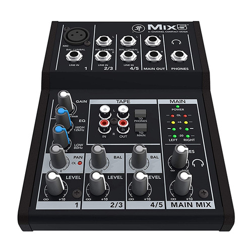 맥키 MACKIE 컴팩트믹서 Mix5 5채널 오디오믹서 소형 음향 아날로그 믹싱콘솔