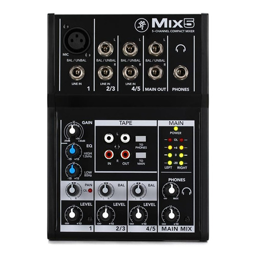 맥키 MACKIE 컴팩트믹서 Mix5 5채널 오디오믹서 소형 음향 아날로그 믹싱콘솔